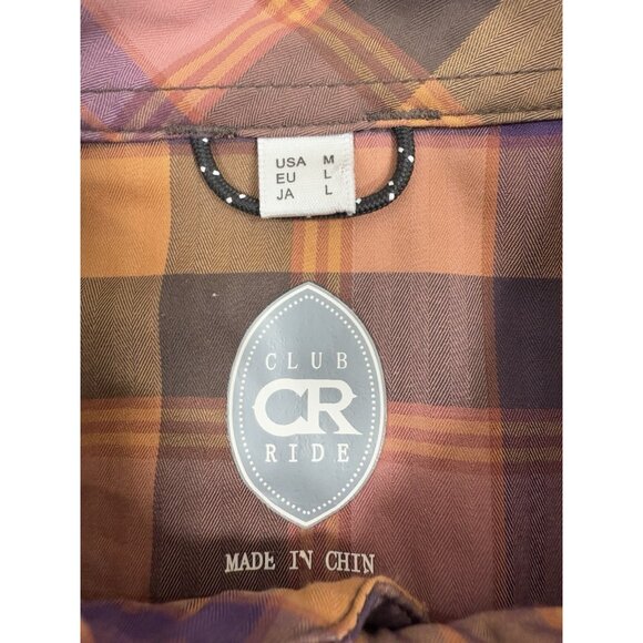 Club Ride Mens New West Shirt Sz Medium Pearl Snap MTB Bike Vented Pockets Plaid - Picture 10 of 13